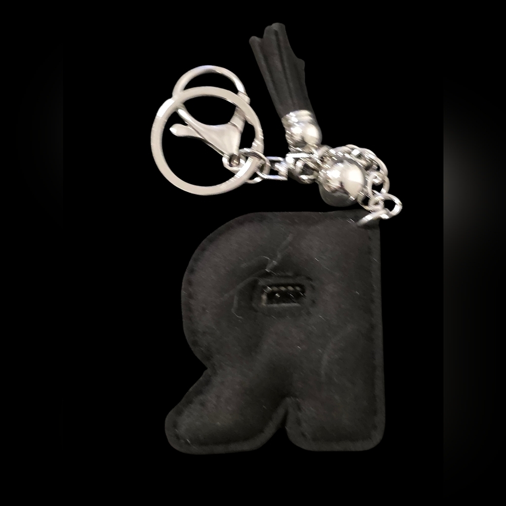 Rhinestone Letter R Bzg Charm Keychain - Picture 2 of 2